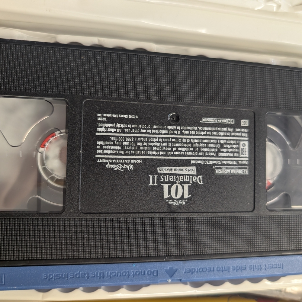 Disney 101 Dalmatians II VHS Tape - Black